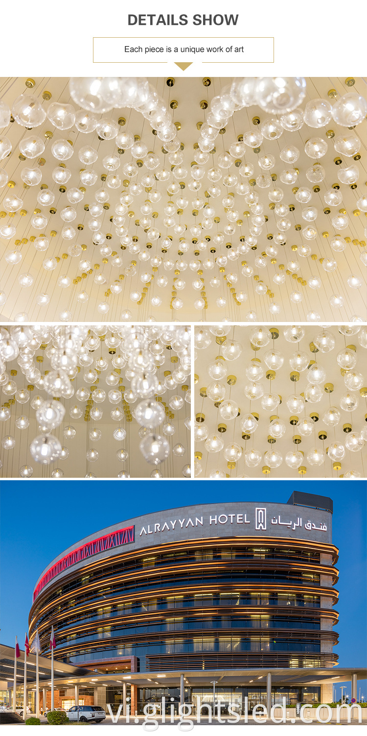 Cá tính sáng tạo trang trí khách sạn bong bóng sang trọng dự án lớn ánh sáng đèn chùm
